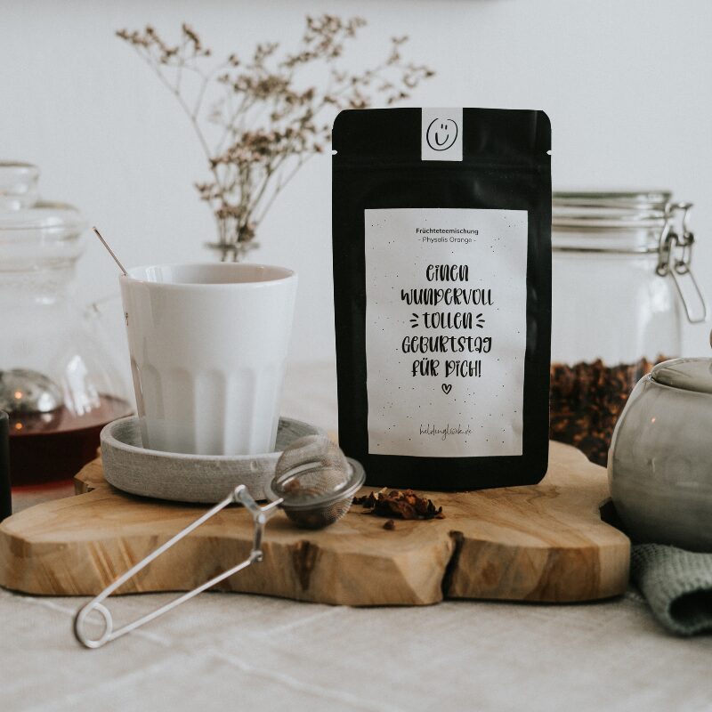 Früchtetee „Einen wundervoll tollen Geburtstag“, Physalis-Orange, Heldenglück – Bild 7