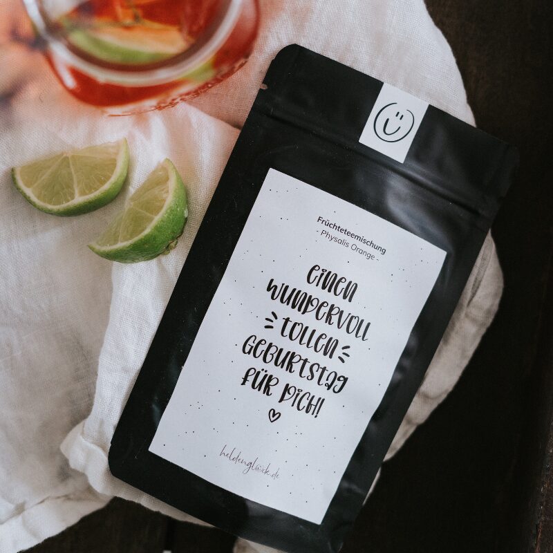 Früchtetee „Einen wundervoll tollen Geburtstag“, Physalis-Orange, Heldenglück – Bild 8