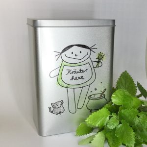Teedose Kräuterhexe – große Metalldose für Tee, Kräuter & Gewürze