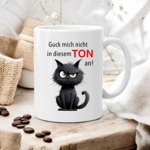 Lustige Kaffeetasse mit Grumpy Cat Design, Guck mich nicht in diesem Ton an