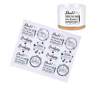 RUB ON Sticker Spruch – #1 Erzieherin, Erzieher, randlose Rubons Sticker, Abschied Kindergarten, Rubon Aufkleber