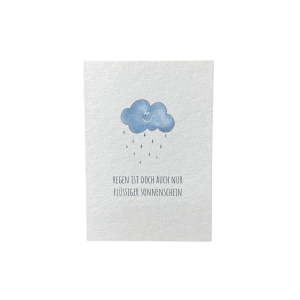 Postkarte „Regen ist doch auch nur flüssiger Sonnenschein“, KEITCARDS