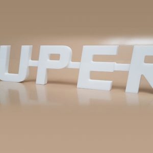 3D Schriftzug „S-U-P-E-R“