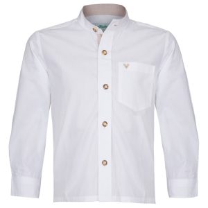 ISAR TRACHTEN Kinder Trachtenhemd weiß mit Hirschstickerei