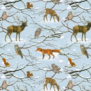 Wintertiere – Baumwollstoff