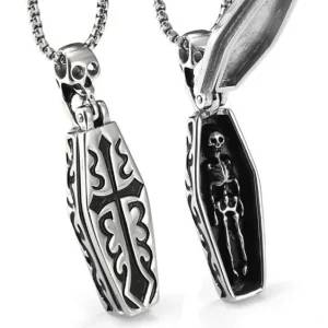 Easure Skeleton Coffin Necklace