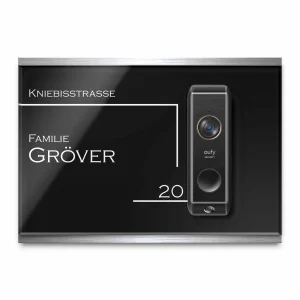 Edles Namensschild für die Funkklingel Eufy Video Doorbell Dual 2K mit schöner Gravur