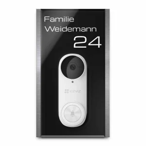 Edles Namensschild mit personalisierter Gravur für die EZVIZ DB2 PRO Funkklingel
