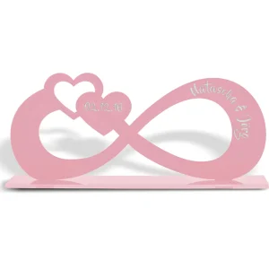 Infinity Herz Standbild mit individueller Gravur selbst gestalten 30×13 cm