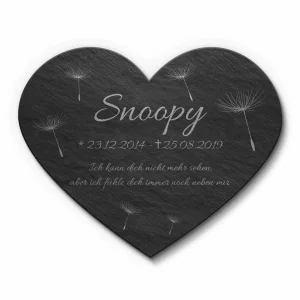 Tier Grabstein mit personalisierter Gravur aus Premium Schiefer