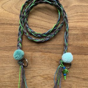 NITA Handykette Glitzer Lurex geflochten zink