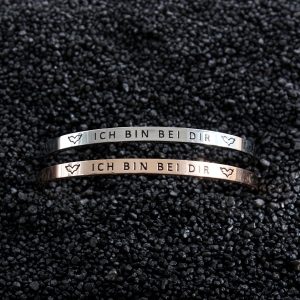 Armreifen * ICH BIN BEI DIR * rosé u. versilbert Angels Welcome