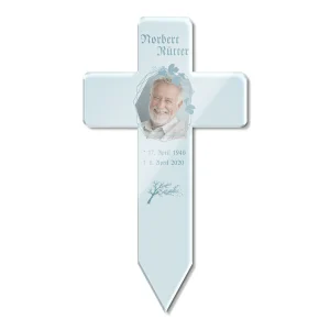 Buntes Grabkreuz aus Hochglanz Acrylglas bis Größe 22×40 cm