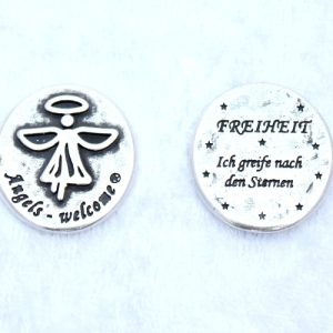 Münze zur Achtsamkeit und Bewusstsein *Freiheit* Angels Welcome