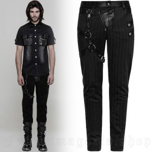 Punk Rave Dracarys Black Dark Gray Striped Trousers