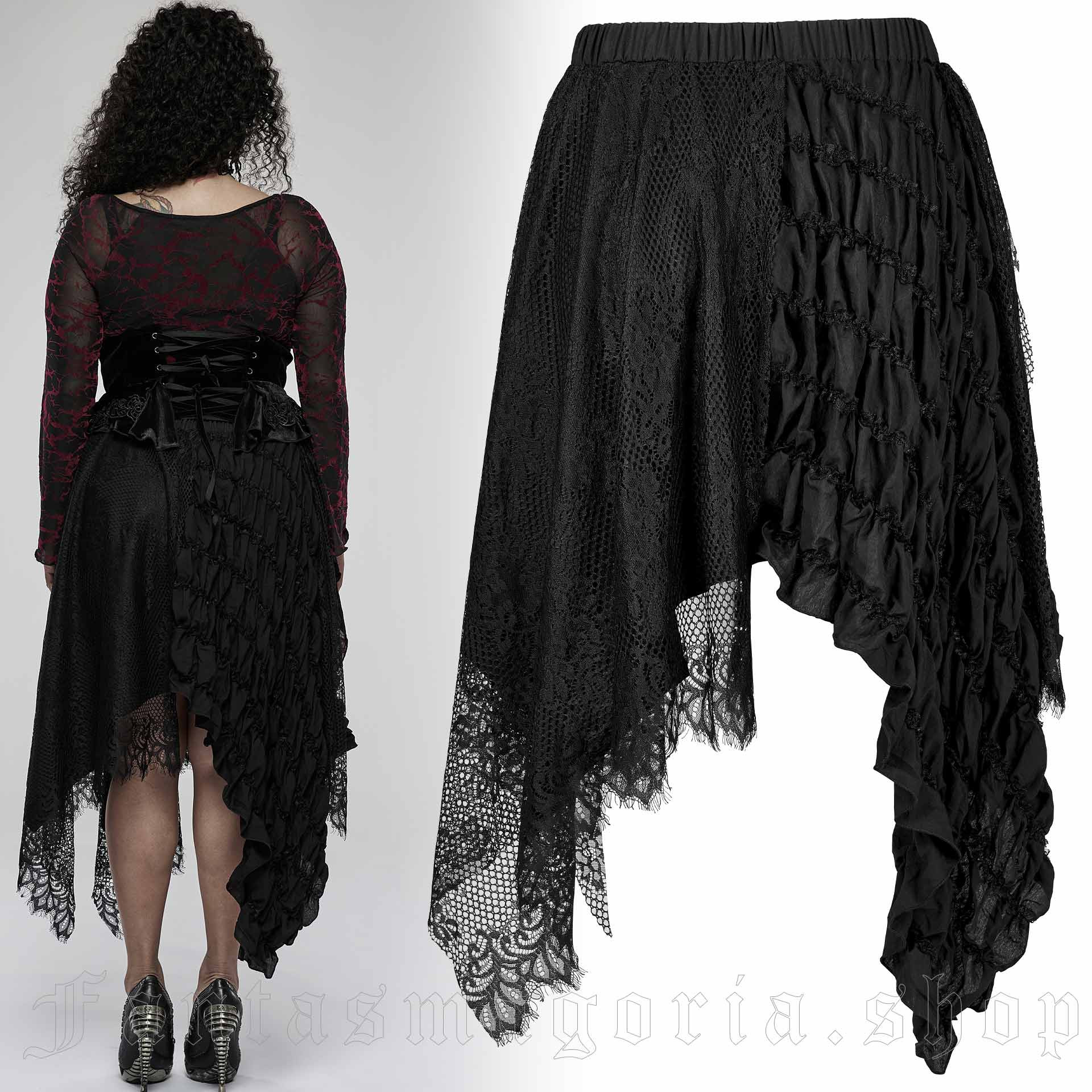 Punk Rave Spells and Laces Skirt – Bild 4