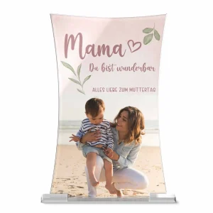 Standfigur zum Muttertag mit Wunschtext und Bild gestalten in 10×16 cm