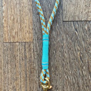 NITA Schlüsselkette Segeltau bleu & caramel mit Karabineranhänger