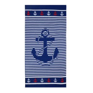 Premium Strandtuch “Anker” Streifen Mikrofaser Handtuch – Ultra Saugfähig