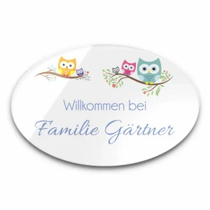 Wetterfestes Namensschild mit Motiven und Wunschtext ab 10×6,5 cm