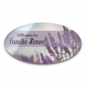 Bedrucktes Schild mit ovaler Form mit personalisierter Gestaltung