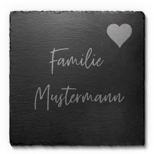 Graviertes Namensschild aus Natur-Schiefer mit Gravur ab 10×10 cm