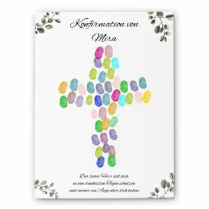 Leinwand für Fingerabdrücke mit schönen Designs für Konfirmation oder Kommunion ab 24×30 cm