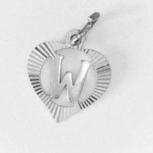 süßer kleiner Anhänger mit Buchstaben W in Strahlen Motiv Silber 835er
