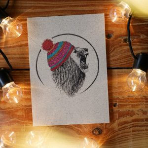 Weihnachtskarte Hipster Löwe