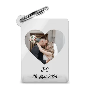 Schlüsselanhänger mit Foto in Herz Form