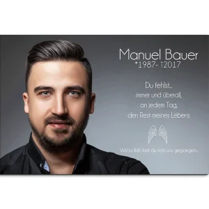 Gedenktafel mit Foto aus Hochglanz Acrylglas 30×20 cm für Menschen