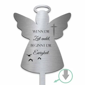 Grabengel aus Edelstahl mit individueller Gravur