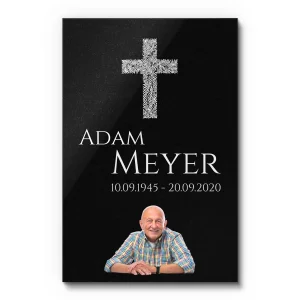 Grabtafel mit freigestelltem Foto aus Granit in 20×30 cm