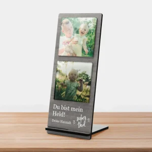 Holz Fotoaufsteller mit Acrylglasbildern & individuellem Text