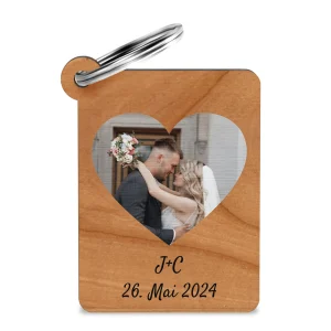Holz Schlüsselanhänger mit Foto für Paare