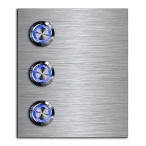 3 Fach Edelstahl Türklingel mit drei Klingelknöpfen 9×10,5 cm