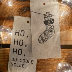 Geschenkanhänger Coole Socke