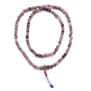 Mala Halskette Amethyst 108 Perlen 10 mm