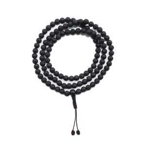 Mala Halskette Lavastein 108 Perlen 9 mm