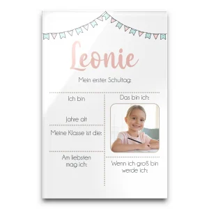 Meilenstein Tafel für Kinder mit Foto zum beschriften