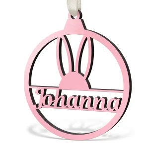 Osteranhänger mit Namensausschnitt aus Holz