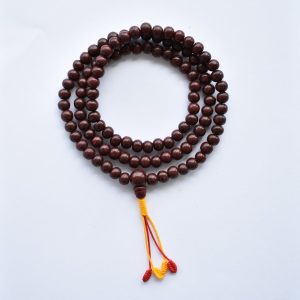 Mala Halskette Rotbraunes Holz 108 Perlen, 8 mm
