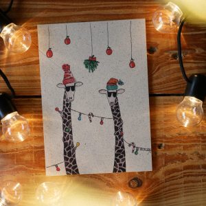 Weihnachtskarte Giraffen